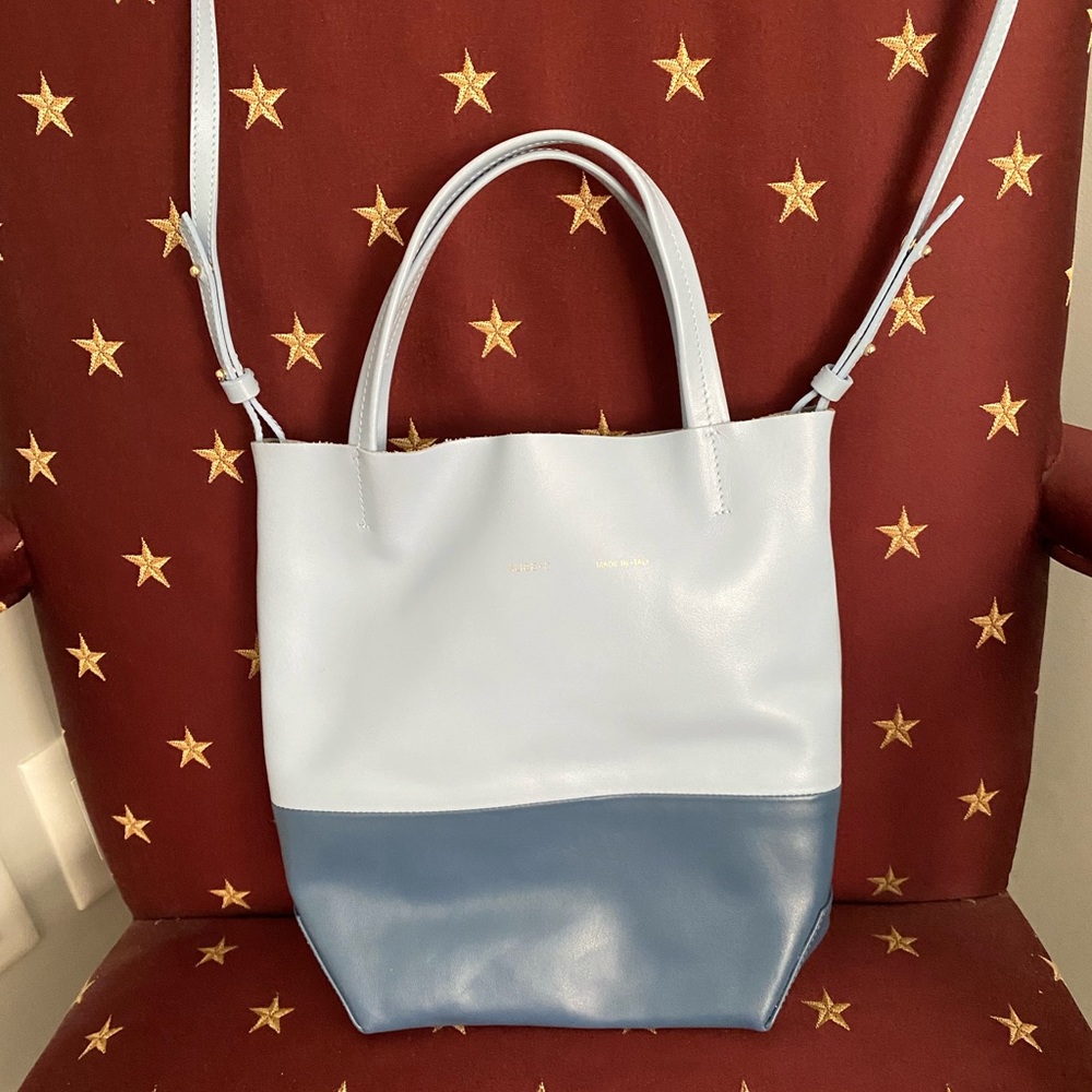 ALICE. D Blue two tone leather small tote
